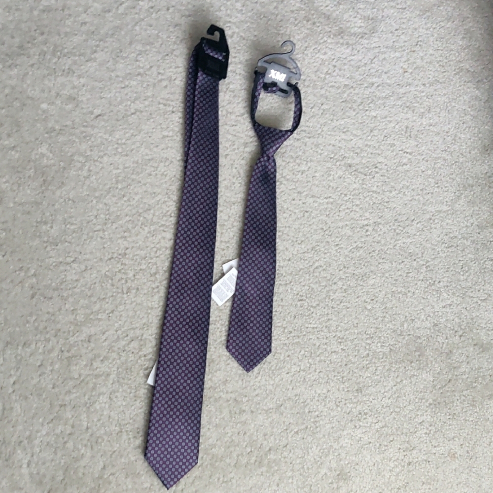 XMI Geo Dot Zip Boys Purple Patterned & Diamond Woven Youth/Men's Neck Ties